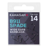 Size 14 B911 Spade End Wide Gape Barbless Fine Wire Hooks Kamasan