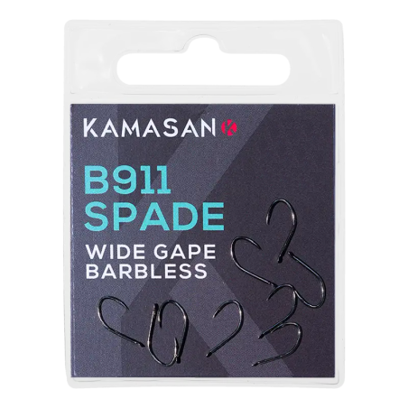 Size 14 B911 Spade End Wide Gape Barbless Fine Wire Hooks Kamasan