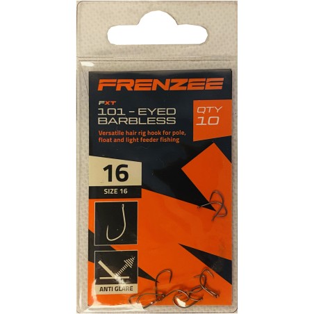 Size 16 Eyed Barbless 101 Hooks Frenzee FXT