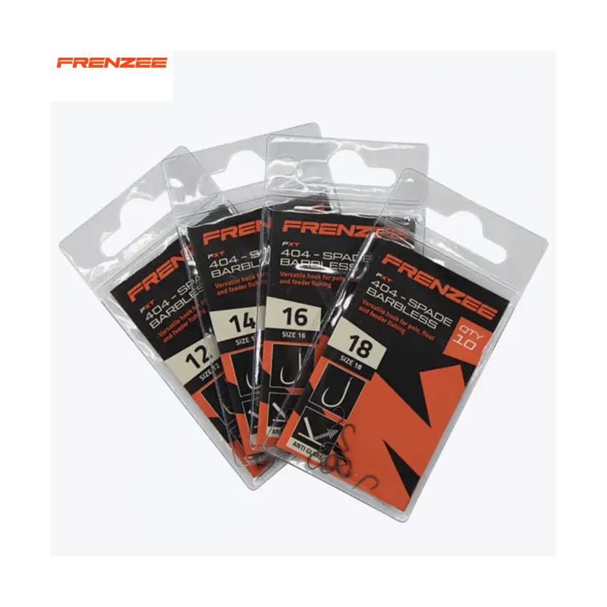 Size 12 Spade End Barbless 404 Hooks Frenzee FXT