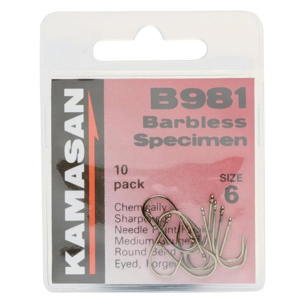 Size 6 Eyed Barbless B981 Hooks Kamasan