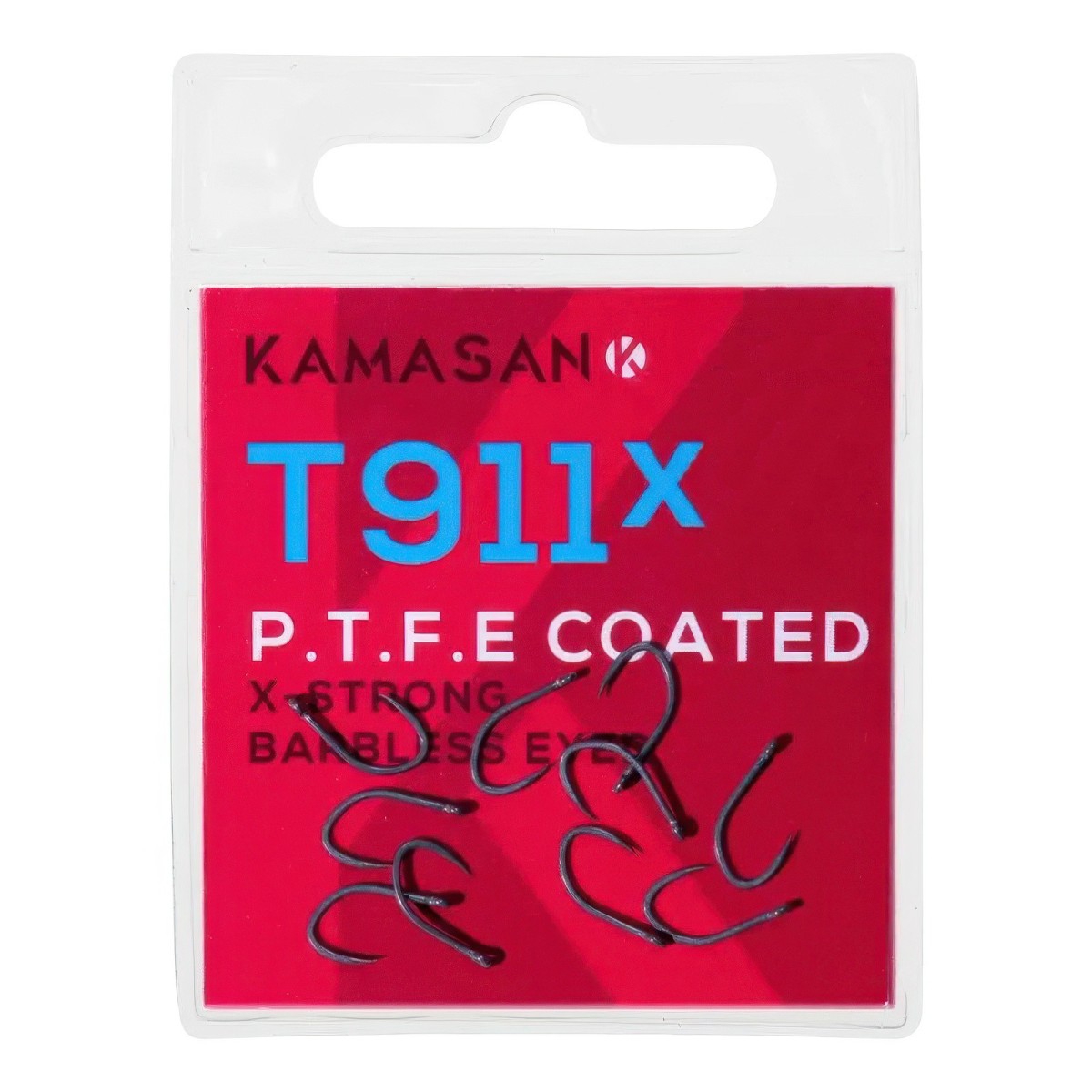 Size 12 Eyed Barbless T911 x P.T.F.E Coated X-Strong Hooks Kamasan