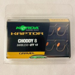 Size 8 Barbless Gravel Brown Korda Kaptor Choddy Hooks