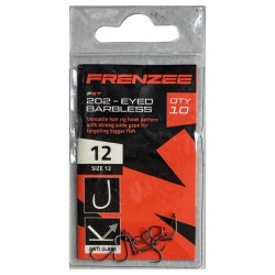 Size 12 Eyed Barbless 202 Hooks Frenzee FXT
