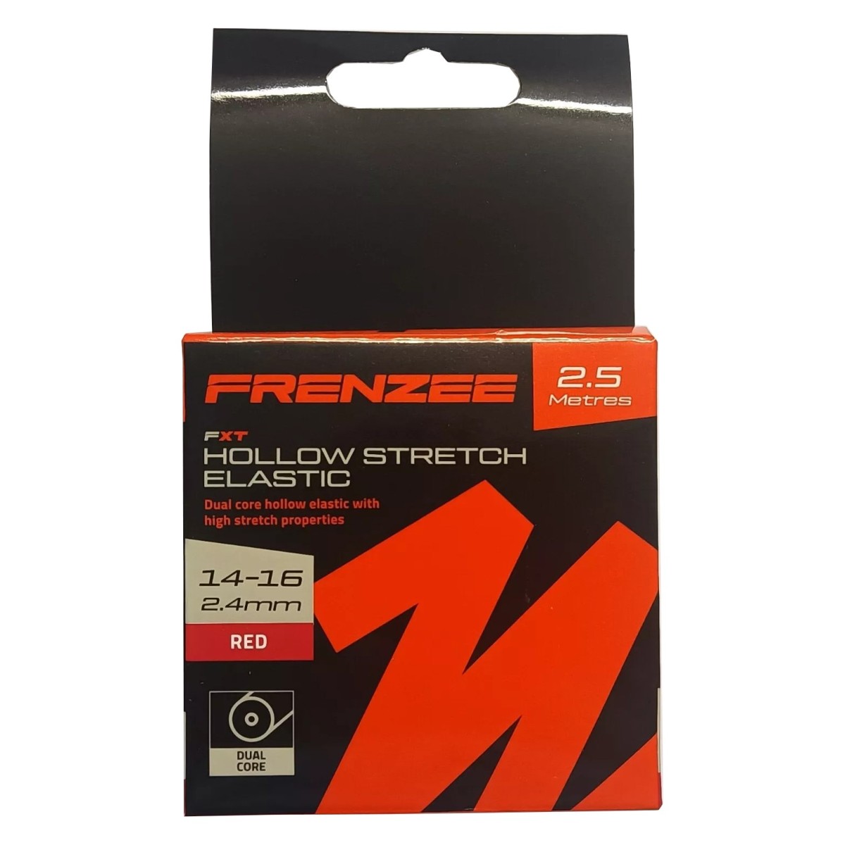 14-16 2.4mm Red Hollow Stretch Pole Elastic 2.5 metres Frenzee FXT