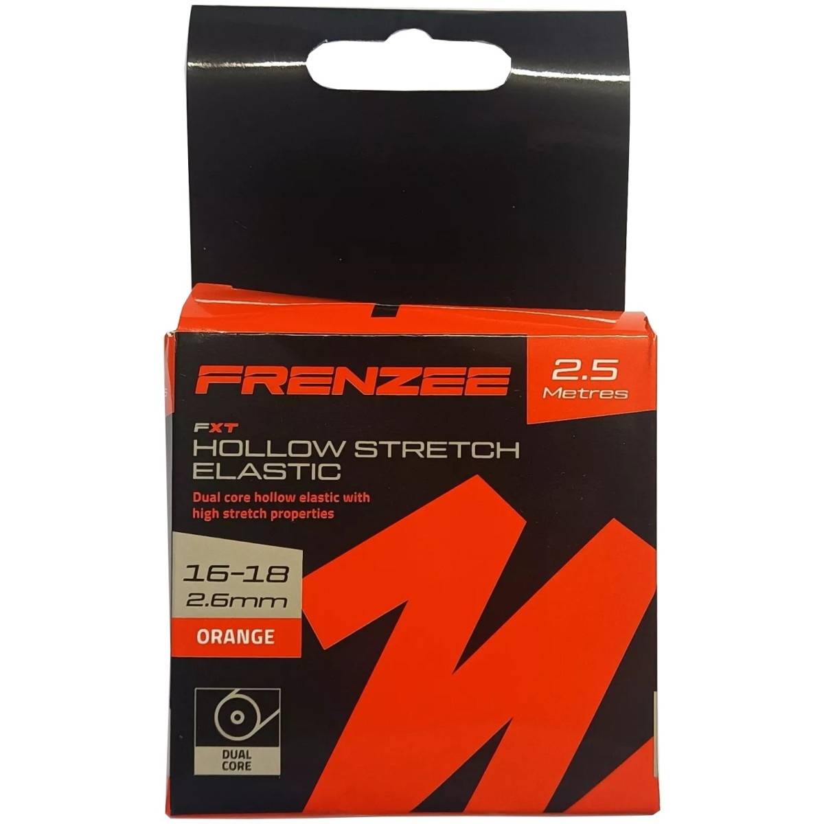 16-18 2.6mm Orange Hollow Stretch Pole Elastic 2.5 metres Frenzee FXT