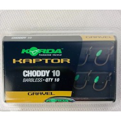 Size 10 Barbless Gravel Brown Korda Kaptor Choddy Hooks