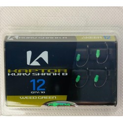 Size 12 Barbless Weed Green Korda Kaptor Kurv Shank Hooks