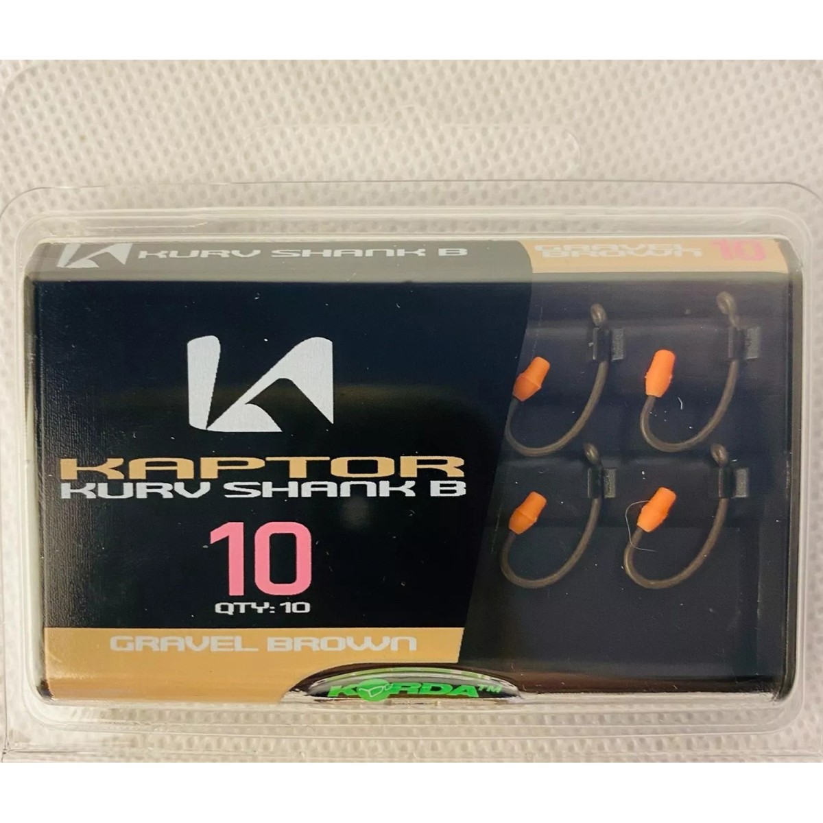 Size 10 Barbless Gravel Brown Korda Kaptor Kurv Shank Hooks